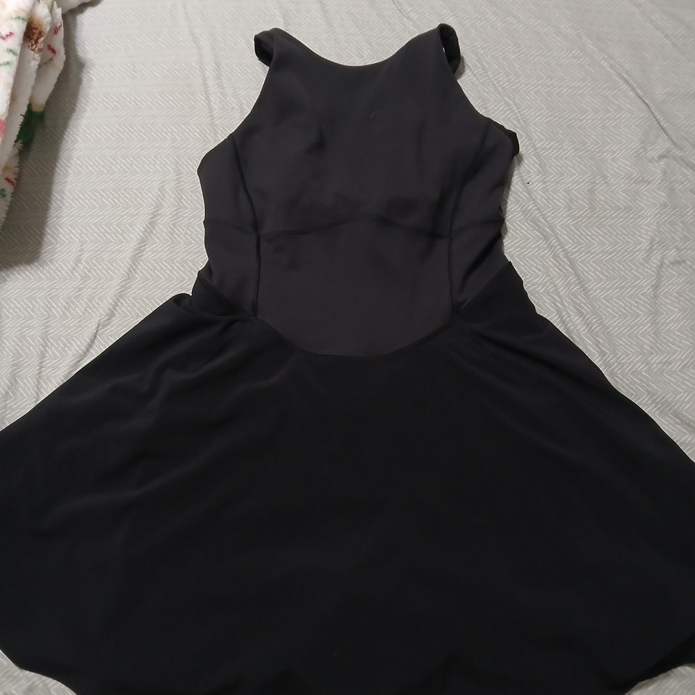 lululemon athletica Black Backless Skater Athletic Dress